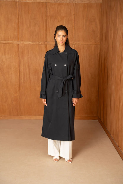 Oversize Trenchcoat mit Zweireihiger Verschluss