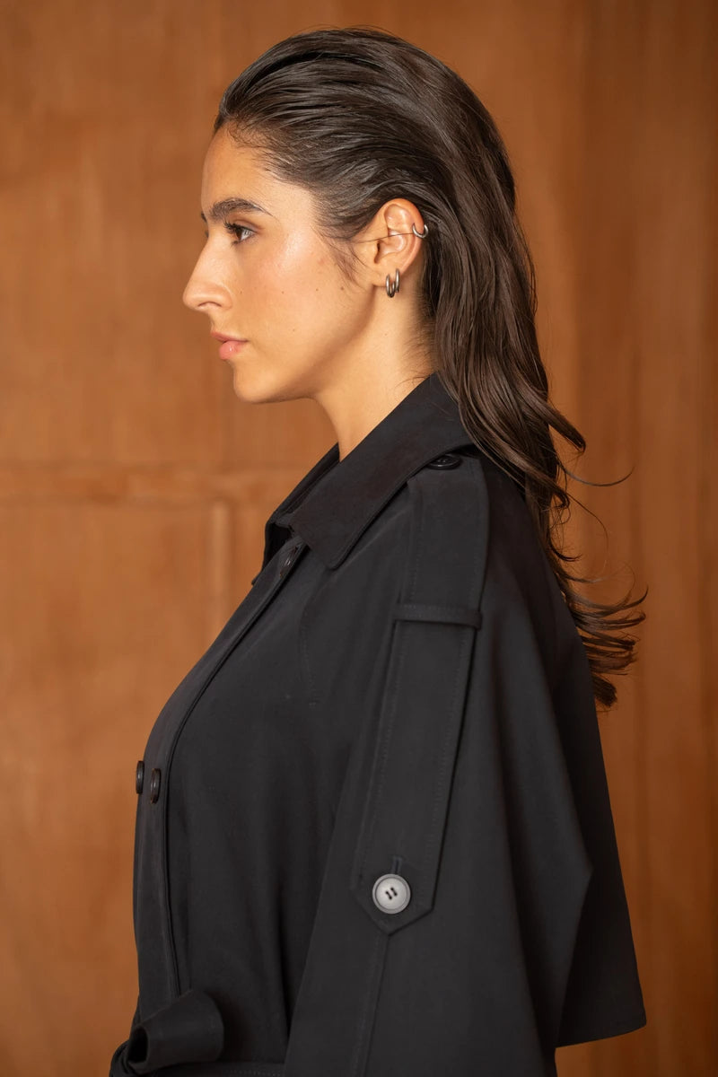 Oversize Trenchcoat mit Zweireihiger Verschluss
