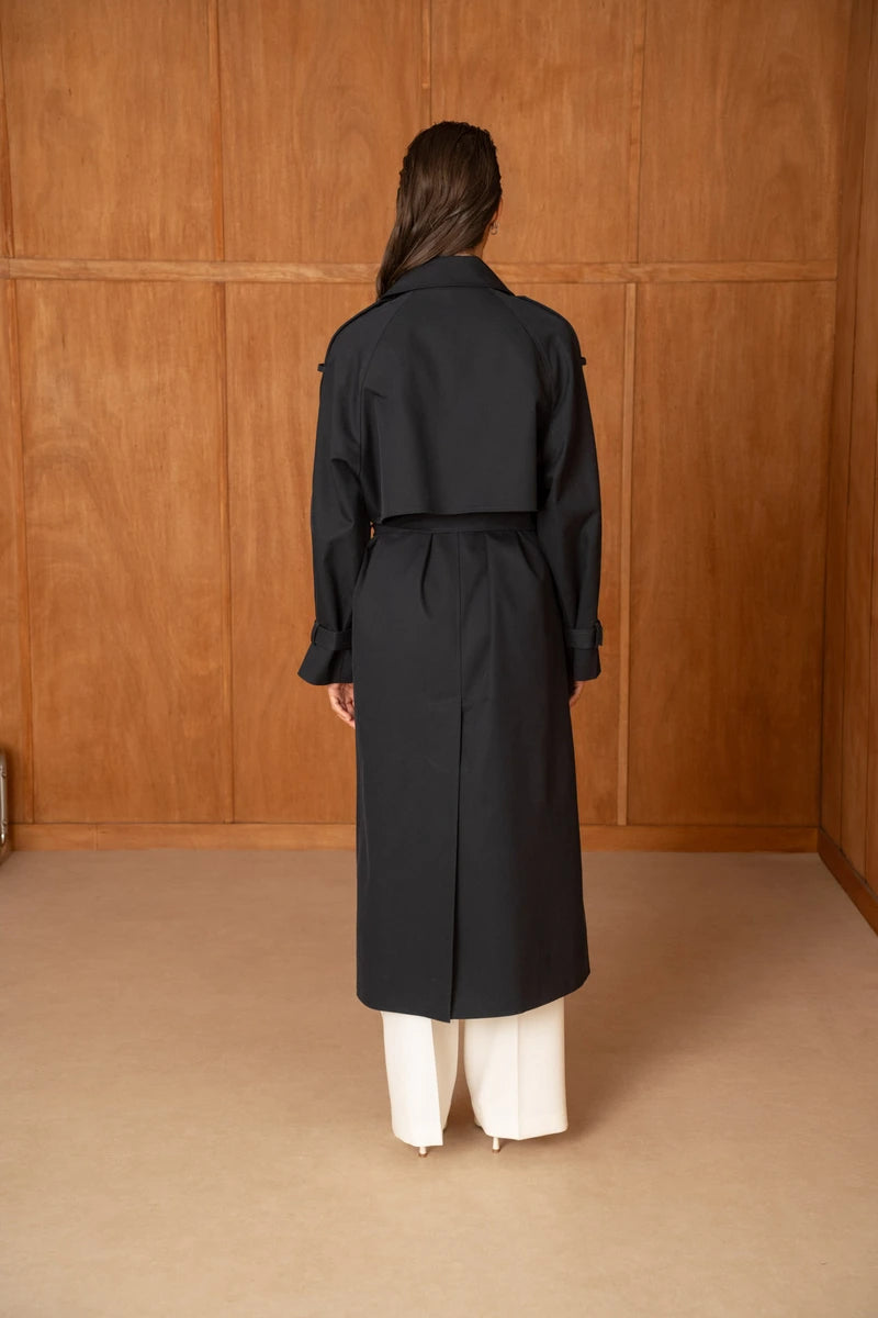 Oversize Trenchcoat mit Zweireihiger Verschluss