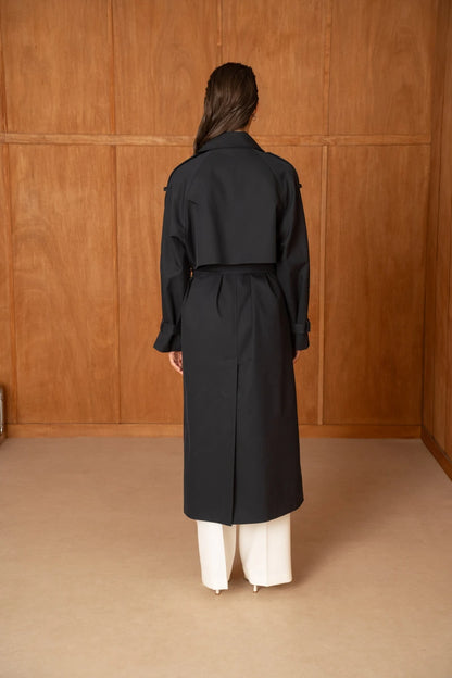 Oversize Trenchcoat mit Zweireihiger Verschluss