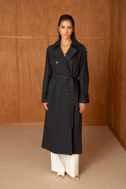 Oversize Trenchcoat mit Zweireihiger Verschluss