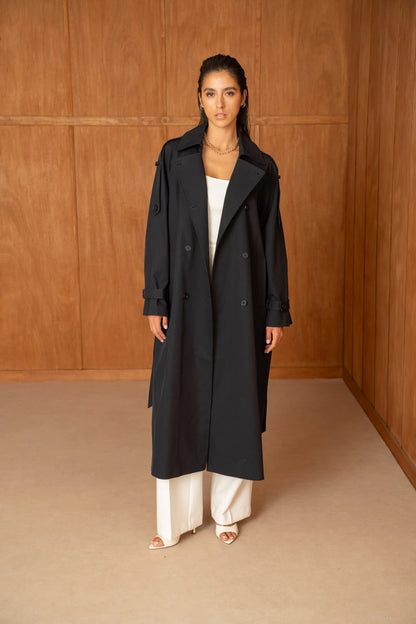 Oversize Trenchcoat mit Zweireihiger Verschluss