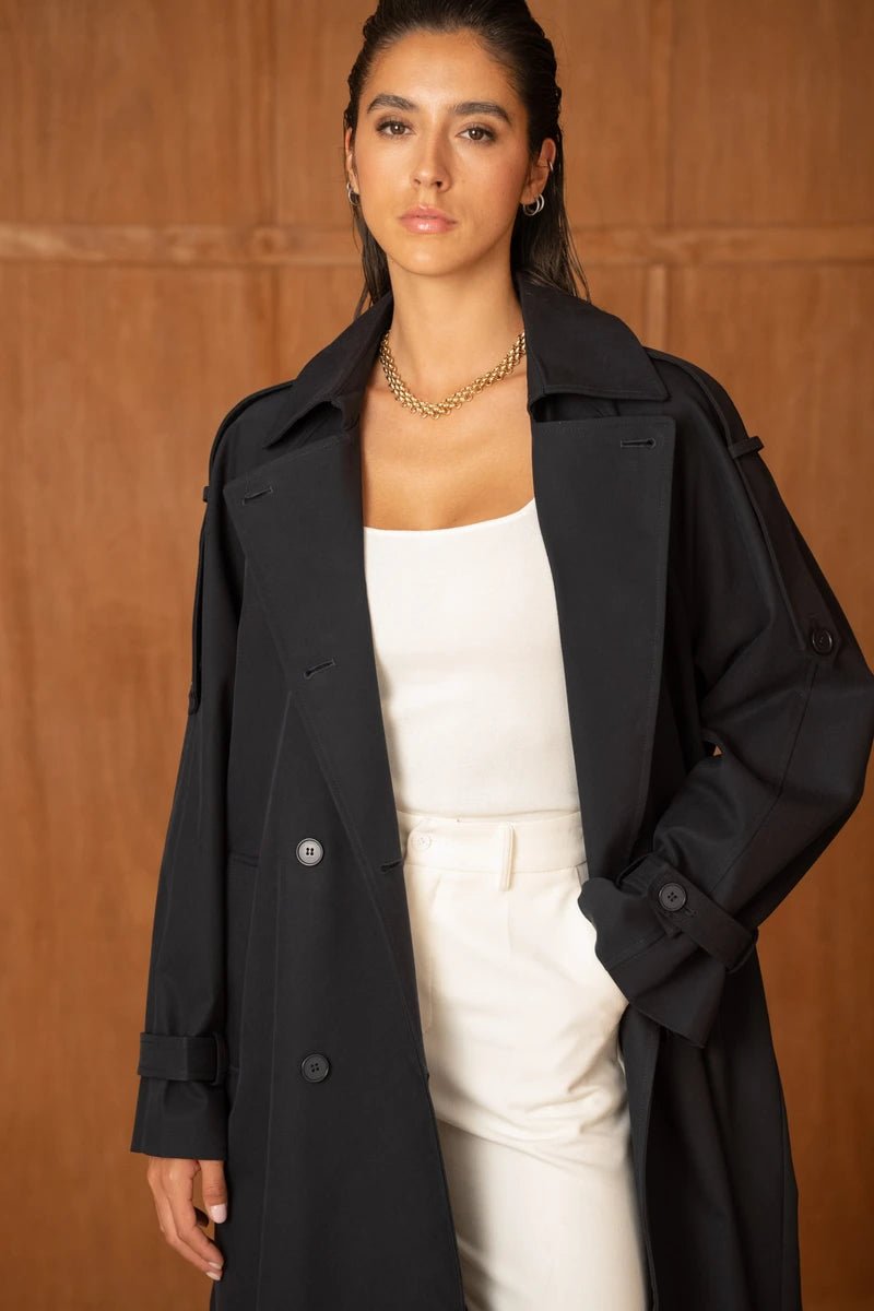 Oversize Trenchcoat mit Zweireihiger Verschluss