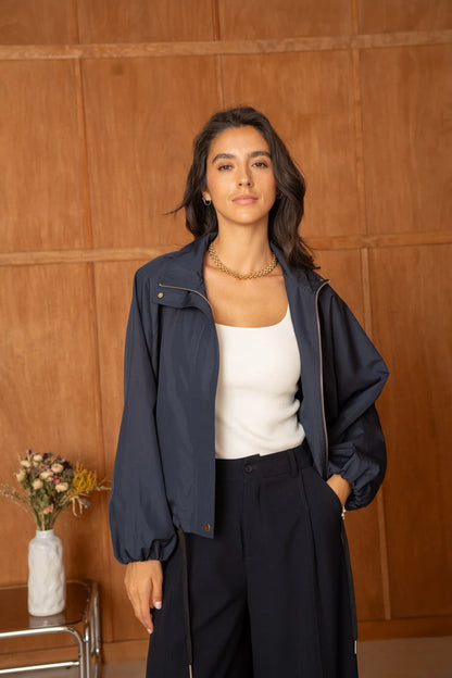 Einfarbige Oversize-Bomberjacke