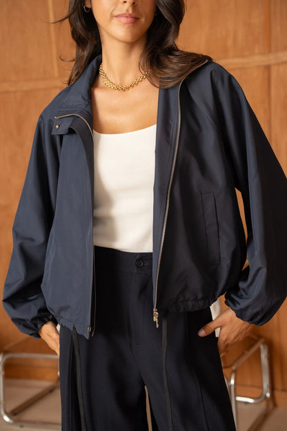 Einfarbige Oversize-Bomberjacke