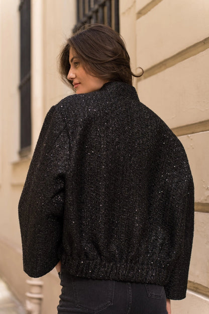 Glänzende Bomberjacke Oversize