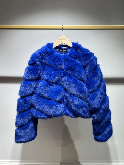 Kurze Kunstpelzjacke