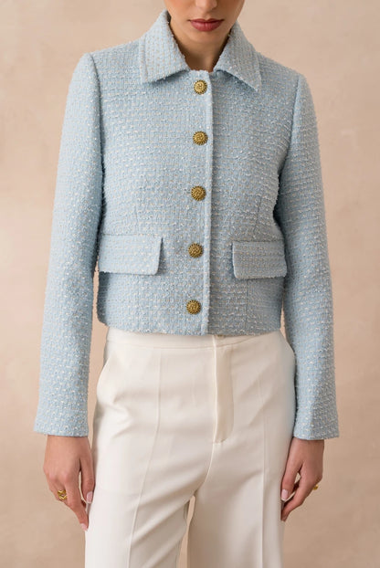 Kurz geschnittene, gerade Tweedjacke