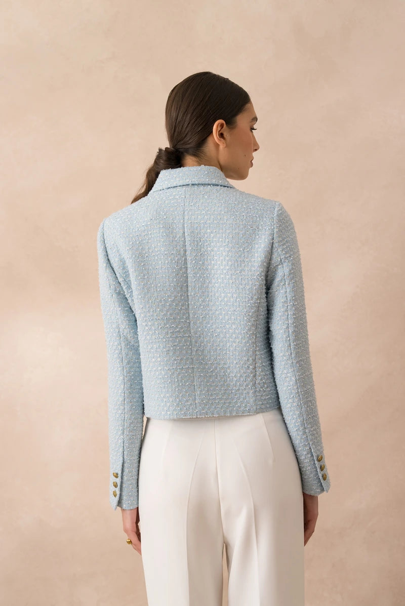 Kurz geschnittene, gerade Tweedjacke