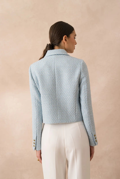 Kurz geschnittene, gerade Tweedjacke