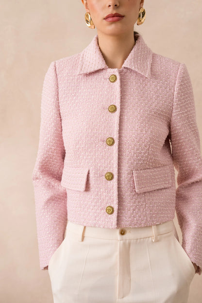 Kurz geschnittene, gerade Tweedjacke