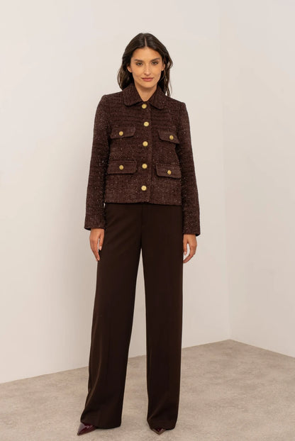 Klassische Tweedjacke mit Goldknöpfen