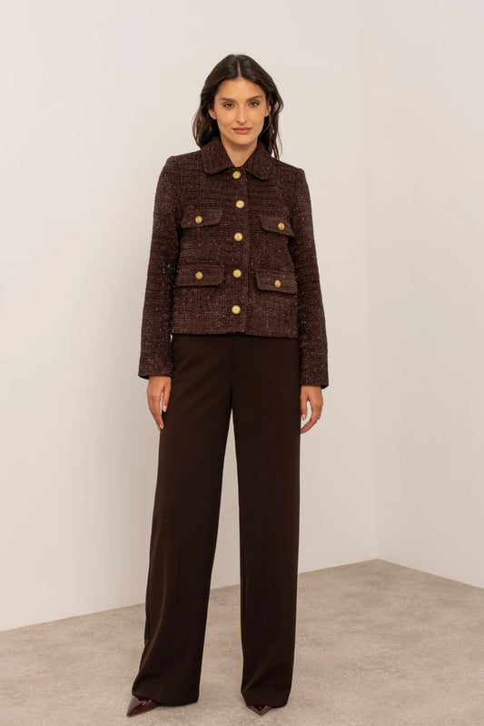 Klassische Tweedjacke mit Goldknöpfen