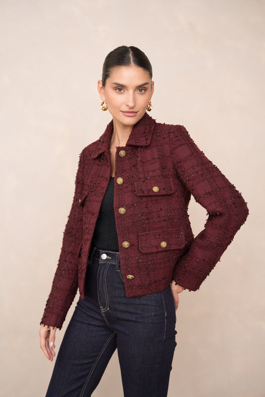 Kurz geschnittene Tweedjacke