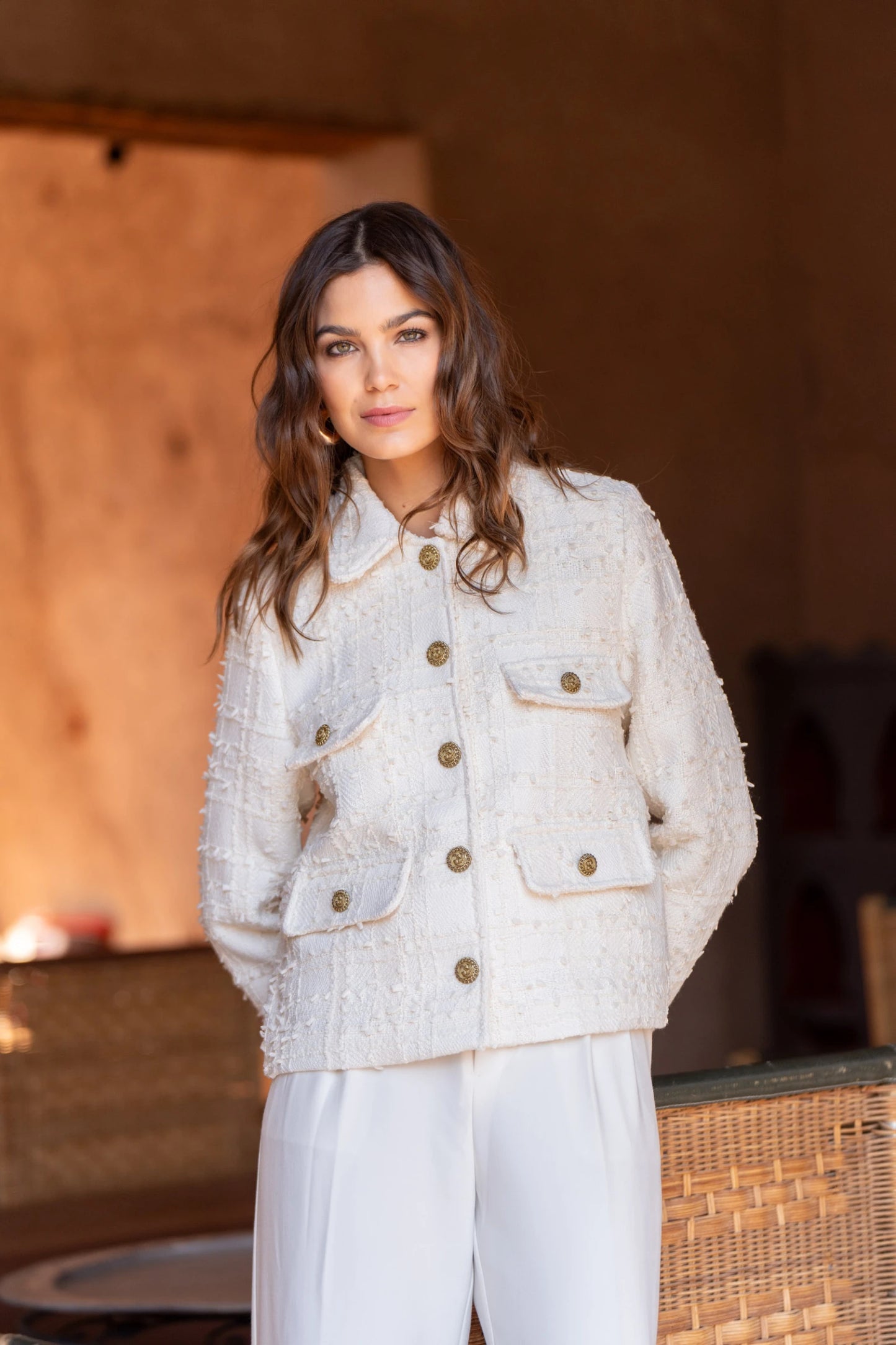 Kurz geschnittene Tweedjacke