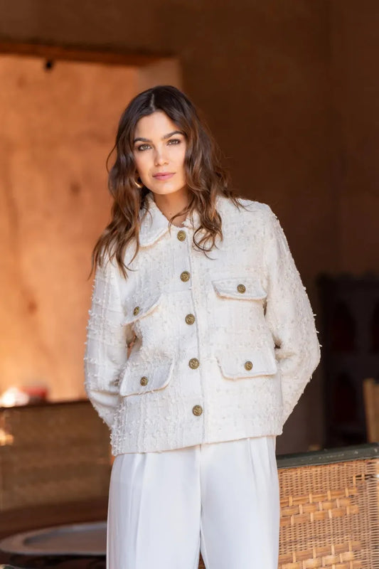 Kurz geschnittene Tweedjacke