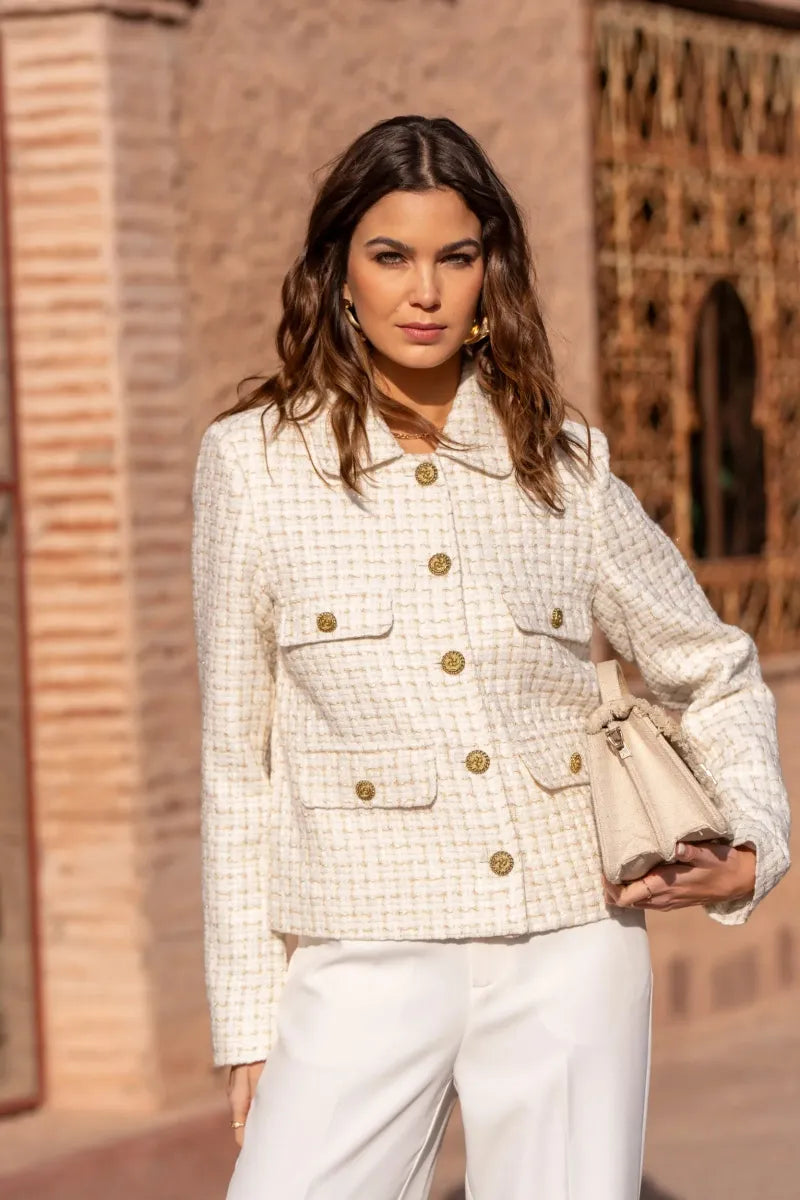 Tweed Cropped Jacke