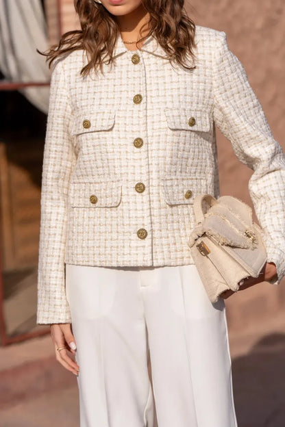 Tweed Cropped Jacke