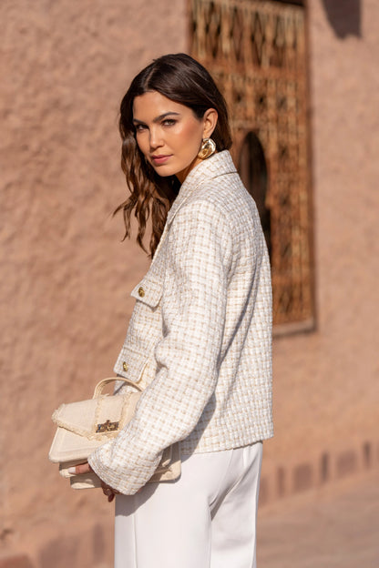 Tweed Cropped Jacke
