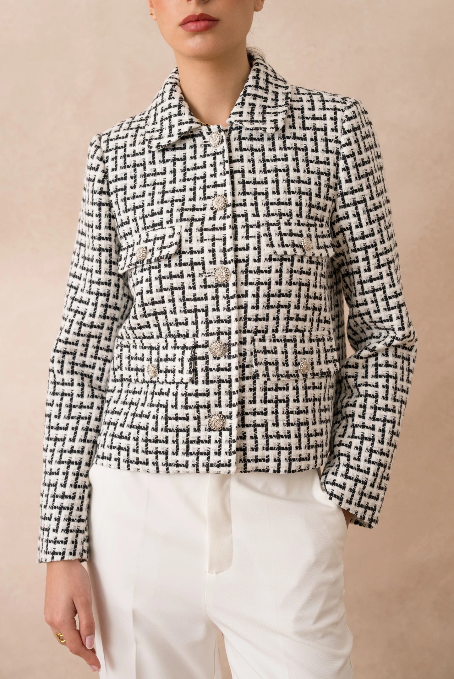 Tweed Cropped Jacke
