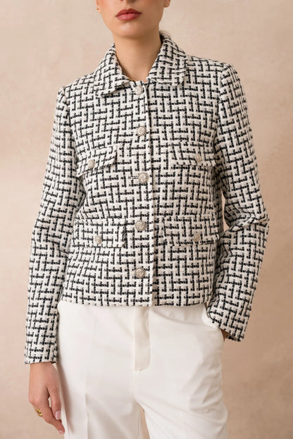 Tweed Cropped Jacke