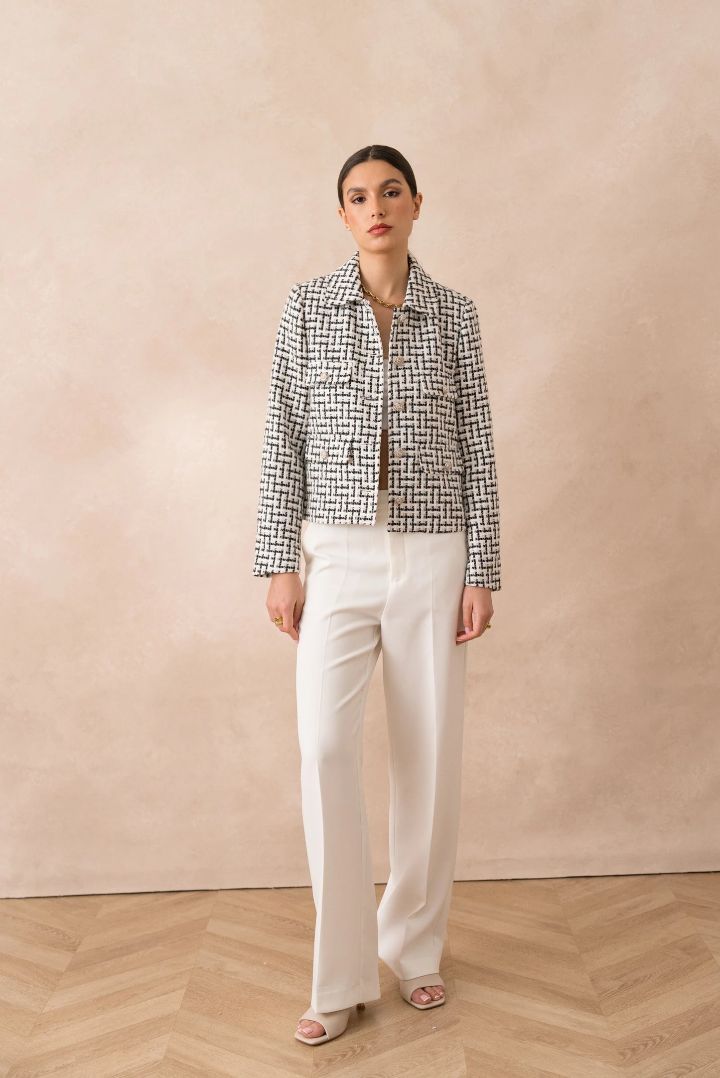Tweed Cropped Jacke