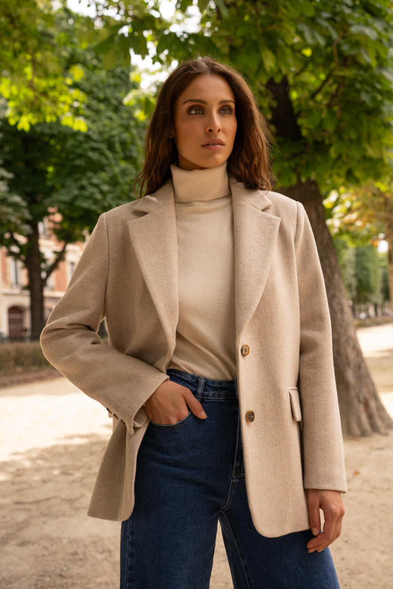 Oversize-Jacke aus Wollmischung