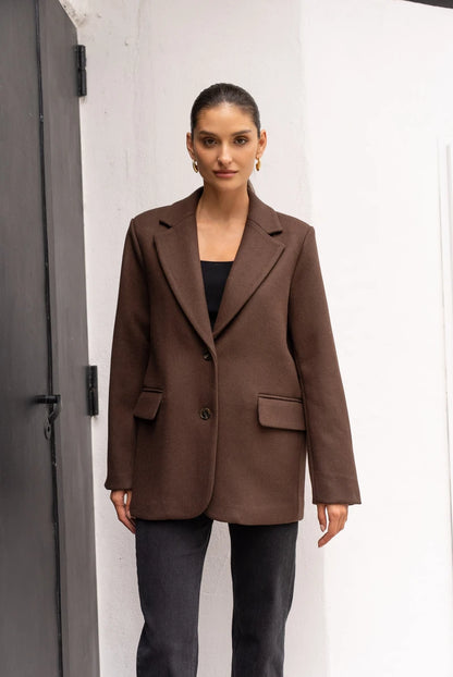Oversized-Jacke aus Wollmischung