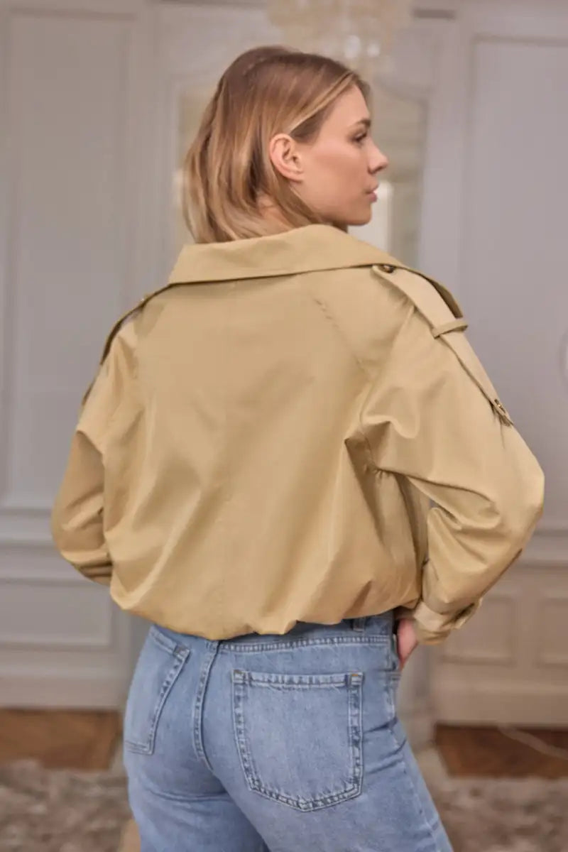 Crossover-Jacke mit Satin-Finish
