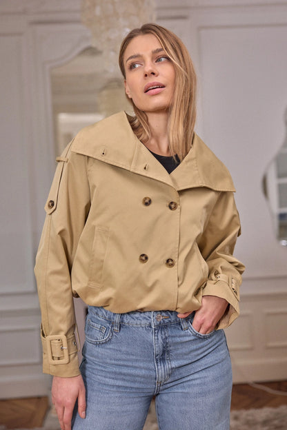 Crossover-Jacke mit Satin-Finish