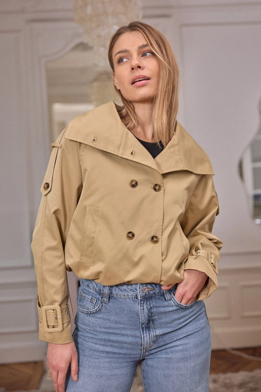 Crossover-Jacke mit Satin-Finish