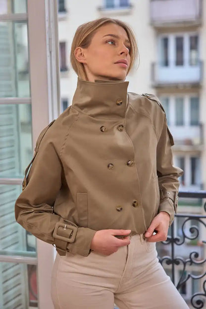 Crossover-Jacke mit Satin-Finish