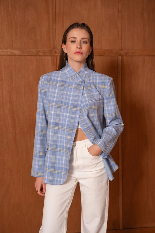 Strukturierter Karo-Blazer