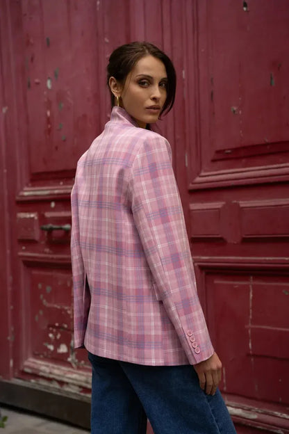 Strukturierter Karo-Blazer