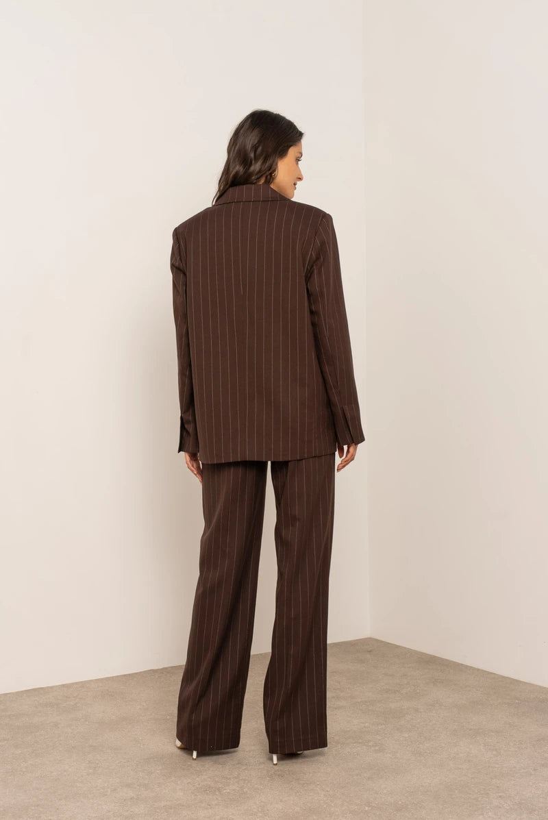 Oversize-Blazer mit feinen Streifen