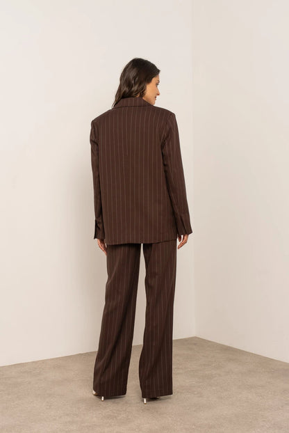 Oversize-Blazer mit feinen Streifen