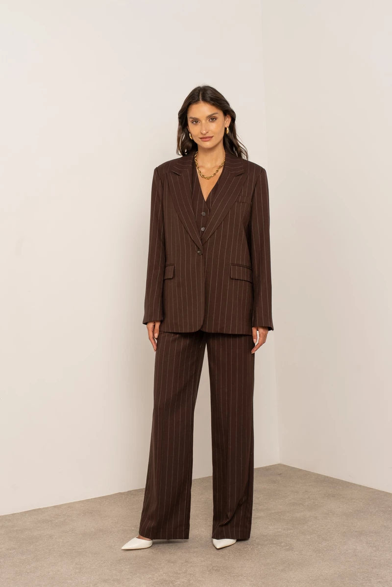 Oversize-Blazer mit feinen Streifen