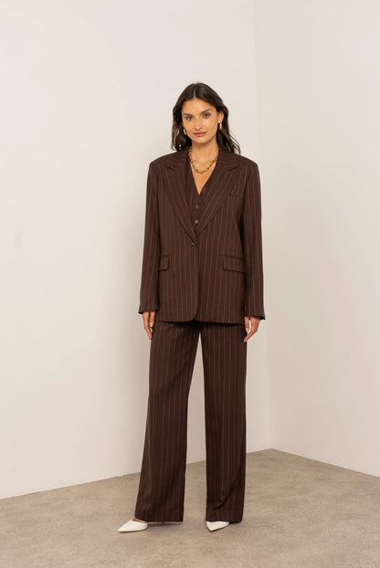 Oversize-Blazer mit feinen Streifen