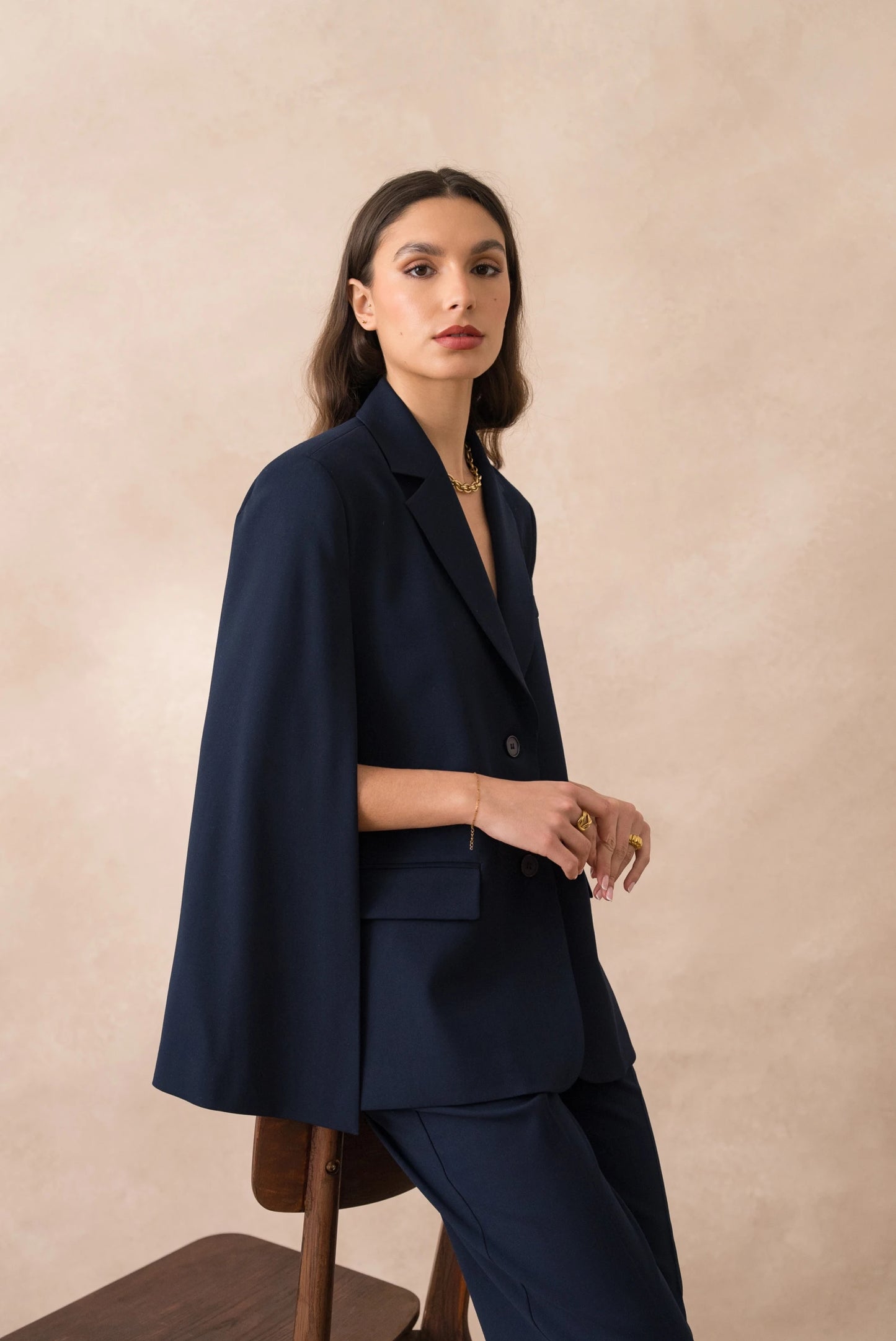Oversize-Cape mit erstklassigen Details